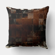 Tan Koeienhuid Print Cushion