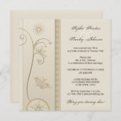 Tan Lace Floral After or Post Wedding Invitation Kaart (Voorkant / Achterkant)