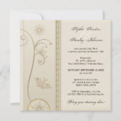 Tan Lace Floral After or Post Wedding Invitation Kaart (Voorkant)