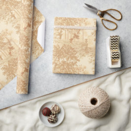  Tan Landscape Toile w/Urns en Kolommen Cadeaupapier