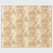  Tan Landscape Toile w/Urns en Kolommen Cadeaupapier (Vlak)