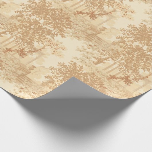  Tan Landscape Toile w/Urns en Kolommen Cadeaupapier (Hoek)