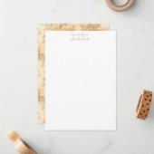  Tan Landscape Toile w/Urns en Kolommen Notitiekaartje (Voorkant / Achterkant in situ)