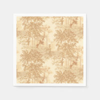 Tan Landscape Toile w/Urns en Kolommen