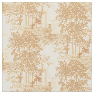  Tan Landscape Toile w/Urns en Kolommen   Stof