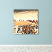 Tan landschap canvas afdruk (Insitu (Houten vloer))