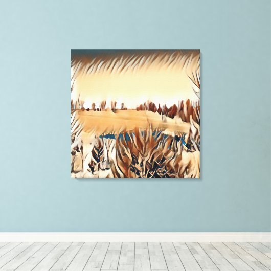 Tan landschap canvas afdruk (Insitu (Houten vloer))
