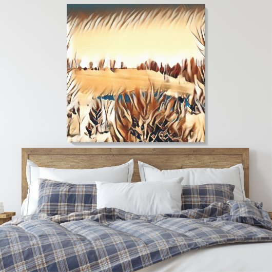 Tan landschap canvas afdruk (Insitu (Slaapkamer))
