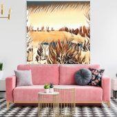 Tan landschap canvas afdruk (Insitu (Woonkamer))