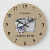 Tan Laundry Room Custom Grote Klok (Voorkant)