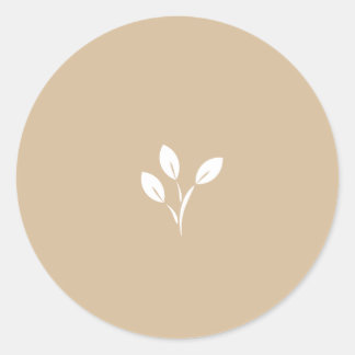 Tan, Leaf, Leaves, grafisch, logo Ronde Sticker