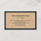 Tan Leather Black Circular Saw Handyman Carpenter Visitekaartje (Achterkant)