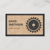 Tan Leather Black Circular Saw Handyman Carpenter Visitekaartje (Voorkant)