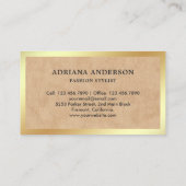 Tan Leather Black Clothes Hanger Mode Stylist Visitekaartje (Achterkant)