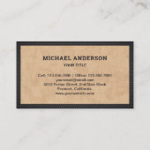 Tan Leather Black Hand Plane Handyman Carpenter Visitekaartje (Achterkant)