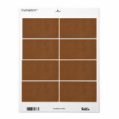  Tan Leather Brown Perkamentpapier Blank Etiket (Full Sheet)
