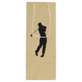 Tan Leather Golf Design Wijn Cadeautas (Voorkant)
