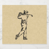 Tan Leather look Golf Design Bier Etiket (Enkel label)