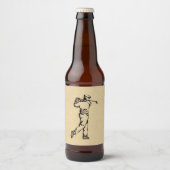Tan Leather look Golf Design Bier Etiket (Voorkant)