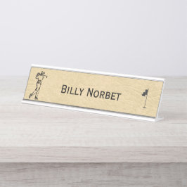 Tan Leather look Golf Design Bureau Naambordje