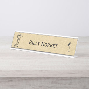 Tan Leather look Golf Design Bureau Naambordje