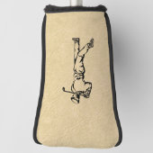 Tan Leather look Golf Design Golfheadcover (Draai 90)