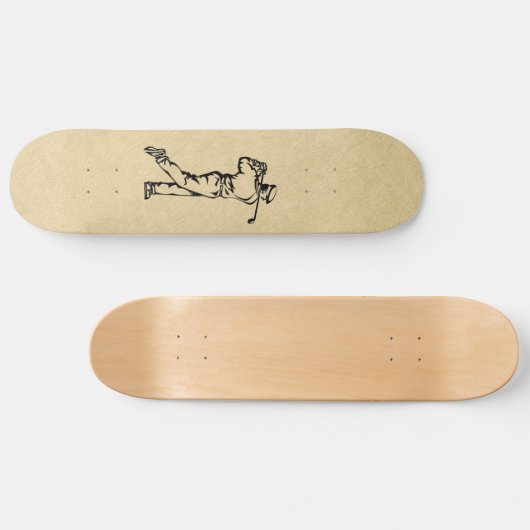 Tan Leather look Golf Design Persoonlijk Skateboard (Horizontaal)