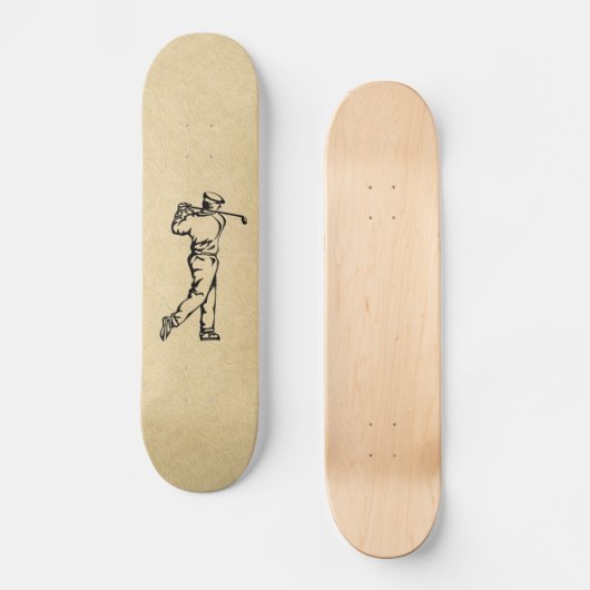 Tan Leather look Golf Design Persoonlijk Skateboard (Voorkant)