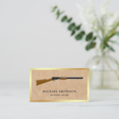 Tan Leather Shotgun Rifle Pistool Shop Gunsmith Visitekaartje (Staand voorkant)