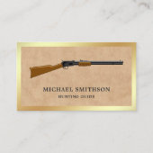 Tan Leather Shotgun Rifle Pistool Shop Gunsmith Visitekaartje (Voorkant)