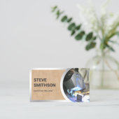 Tan Leather Steel Welding Fabricator Welder Visitekaartje (Staand voorkant)