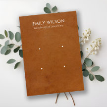 TAN LEATHER TEXTURE 2 STUD EARRING DISPLAY CARD