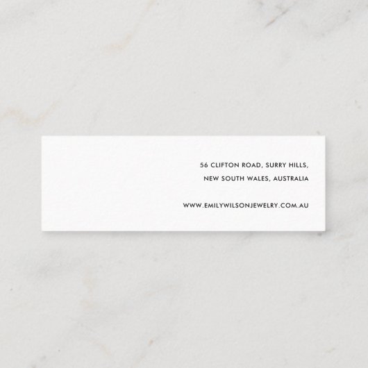 TAN LEATHER TEXTURE STUD OORBEL DISPLAY KAART MINI VISITEKAARTJE (Achterkant)