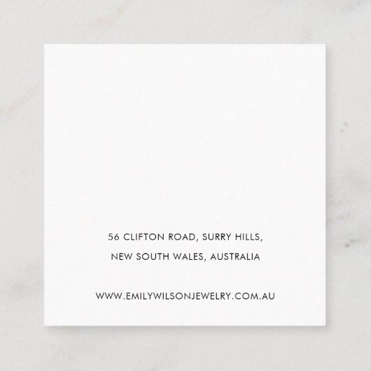 TAN LEATHER TEXTURE STUD OORBEL DISPLAY KAART VIERKANTE VISITEKAARTJE (Achterkant)