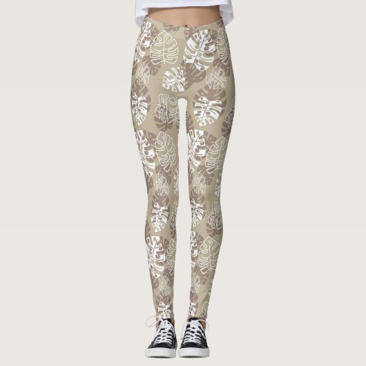 Tan Leaves Leggings (Voorkant)
