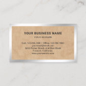 Tan-leder-staaldakpanelen voor zonneschermen visitekaartje (Achterkant)