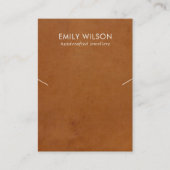 TAN LEDEREN TEXTUUR KETTINGEN ARMBAND DISPLAY KAAR VISITEKAARTJE (Voorkant)