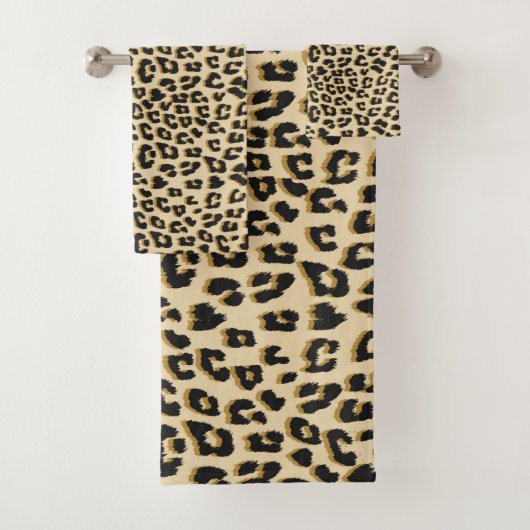 Tan Leopard Print Bad Handdoek (Insitu)