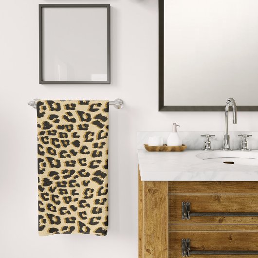 Tan Leopard Print Bad Handdoek