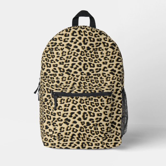 Tan Leopard Print Bedrukte Rugzak (Voorkant)