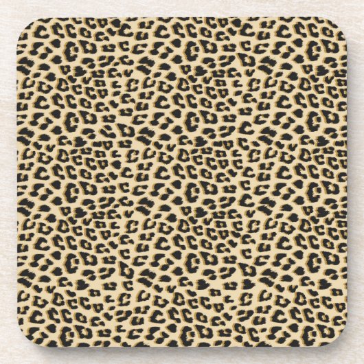 Tan Leopard Print Bier Onderzetter (Voorkant)