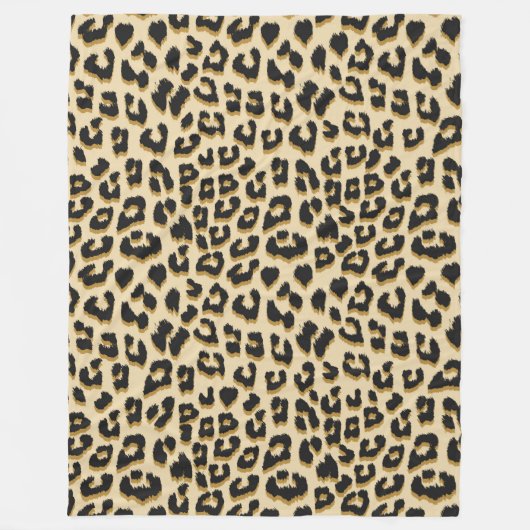 Tan Leopard Print Fleece Deken (Voorkant)
