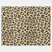 Tan Leopard Print Fleece Deken (Voorkant (Horizontaal))