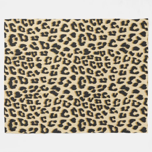 Tan Leopard Print Fleece Deken (Voorkant (Horizontaal))