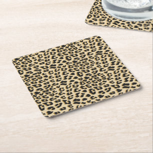 Tan Leopard Print Kartonnen Onderzetters