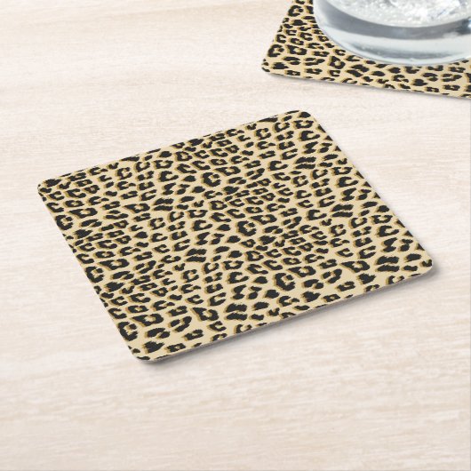 Tan Leopard Print Kartonnen Onderzetters (Schuin)