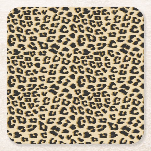Tan Leopard Print Kartonnen Onderzetters (Voorkant)
