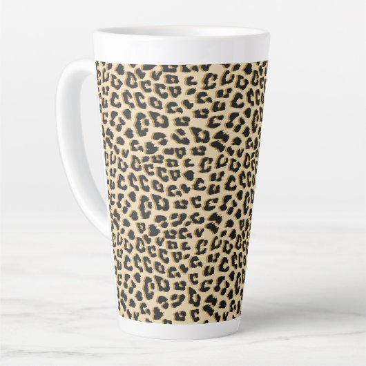 Tan Leopard Print Latte Mok (Linkerhoek)