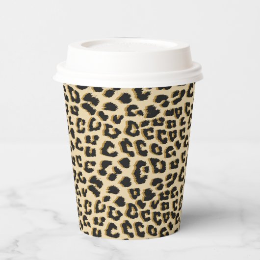 Tan Leopard Print Papieren Bekers (Links)