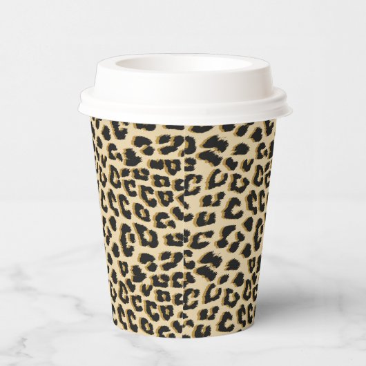 Tan Leopard Print Papieren Bekers (Rechts)